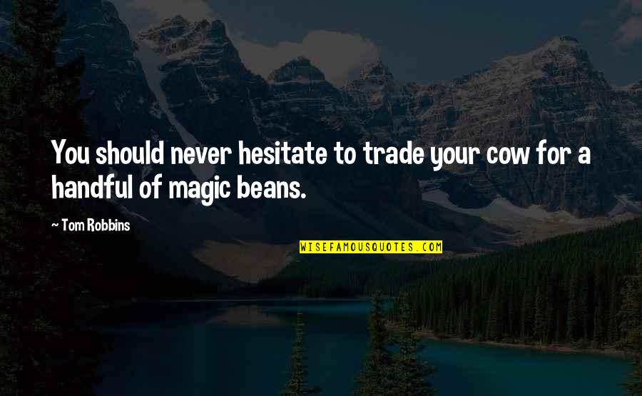 Colours Bring Happiness Quotes By Tom Robbins: You should never hesitate to trade your cow
