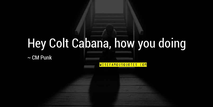 Colt Cabana Quotes By CM Punk: Hey Colt Cabana, how you doing