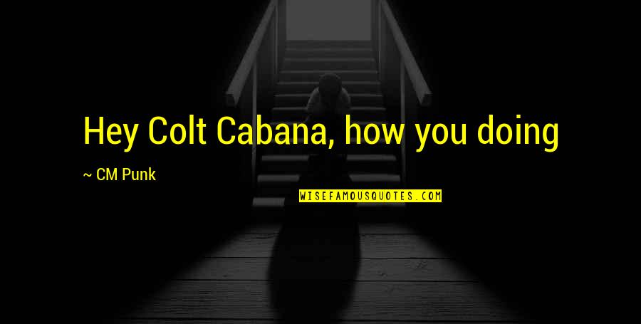 Colt Quotes By CM Punk: Hey Colt Cabana, how you doing