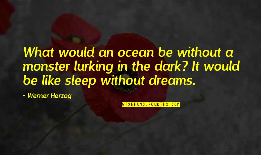 Colteryahn Kathryn Quotes By Werner Herzog: What would an ocean be without a monster