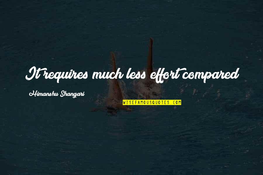Coltorti Italy Quotes By Himanshu Shangari: It requires much less effort compared