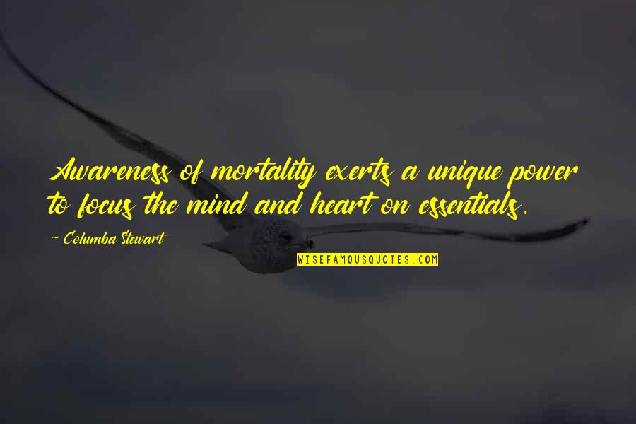 Columba Quotes By Columba Stewart: Awareness of mortality exerts a unique power to