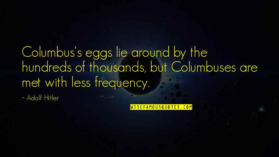 Columbus Quotes By Adolf Hitler: Columbus's eggs lie around by the hundreds of