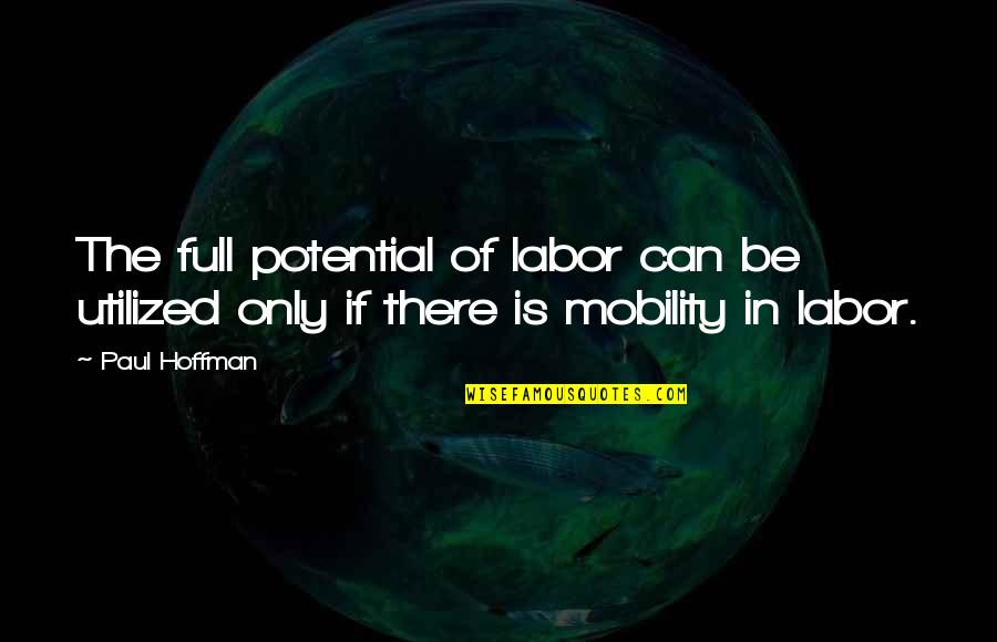 Columned Porch Quotes By Paul Hoffman: The full potential of labor can be utilized