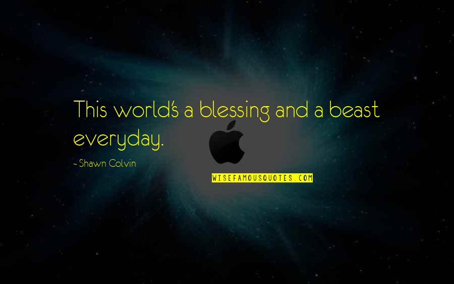 Colvin Quotes By Shawn Colvin: This world's a blessing and a beast everyday.