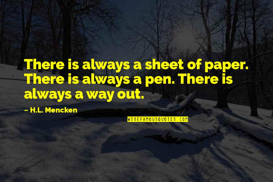 Comadre Quotes By H.L. Mencken: There is always a sheet of paper. There