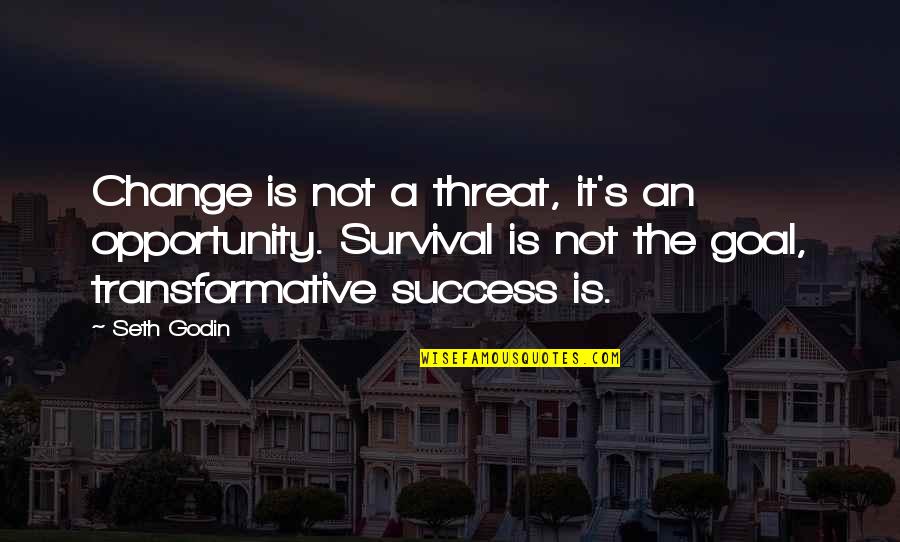Comalike State Quotes By Seth Godin: Change is not a threat, it's an opportunity.
