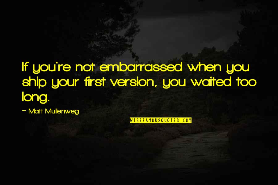 Combat Brotherhood Quotes By Matt Mullenweg: If you're not embarrassed when you ship your