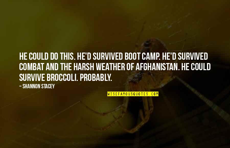 Combat Humor Quotes By Shannon Stacey: He could do this. He'd survived boot camp. Combat Humor Quotes By Shannon Stacey: He could do this. He'd survived boot camp.