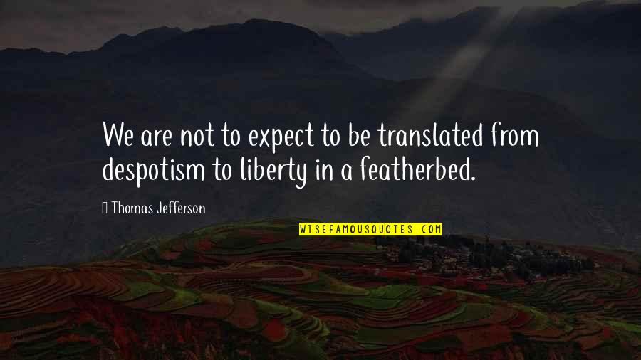 Combat Reloaded Quotes By Thomas Jefferson: We are not to expect to be translated