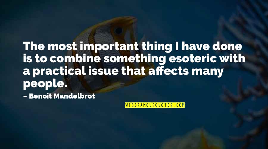 Combine Quotes By Benoit Mandelbrot: The most important thing I have done is