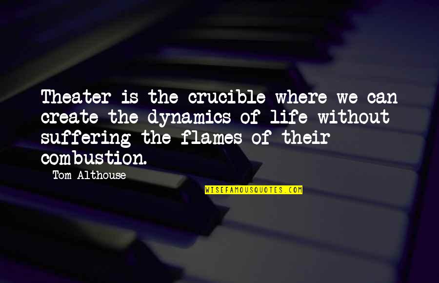 Combustion Quotes By Tom Althouse: Theater is the crucible where we can create