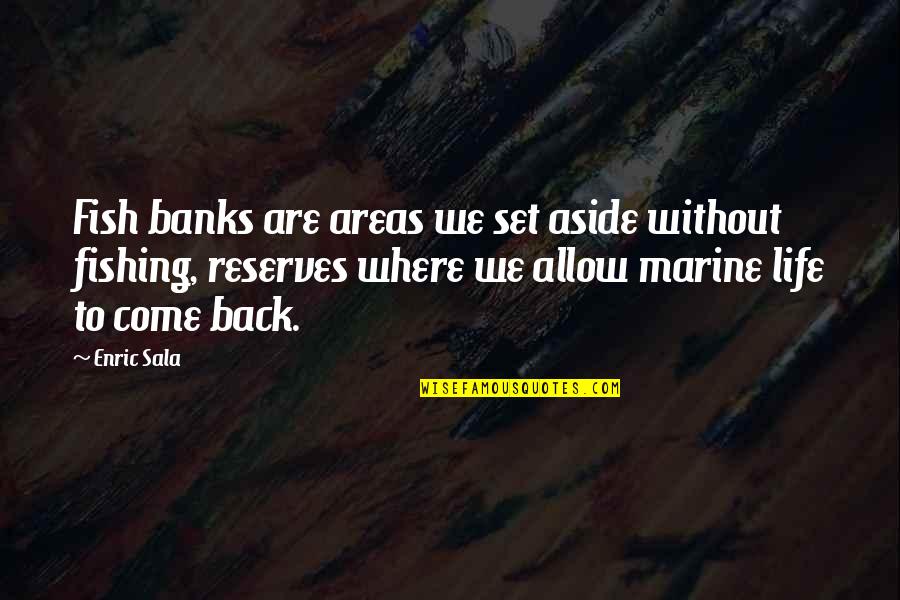 Come Back In Life Quotes By Enric Sala: Fish banks are areas we set aside without