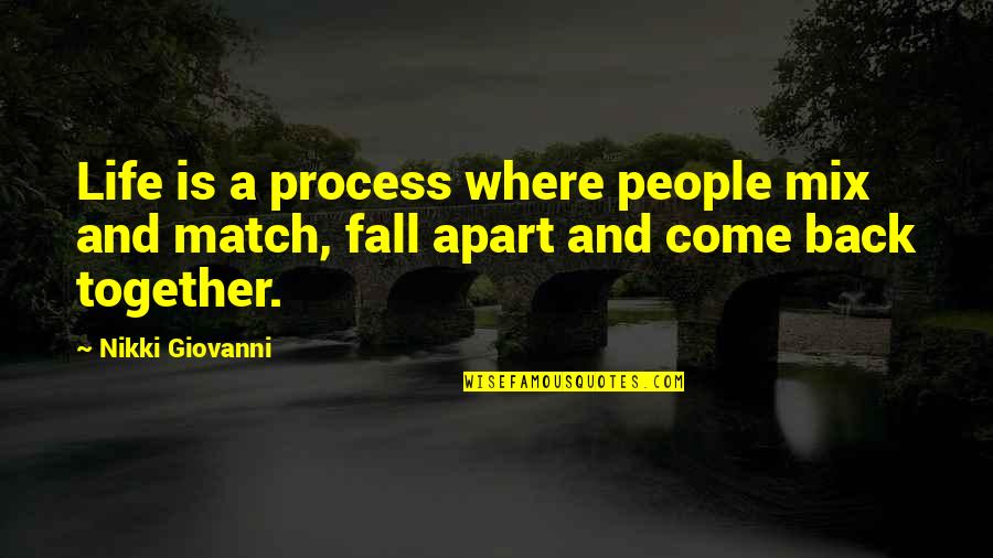 Come Back In Life Quotes By Nikki Giovanni: Life is a process where people mix and