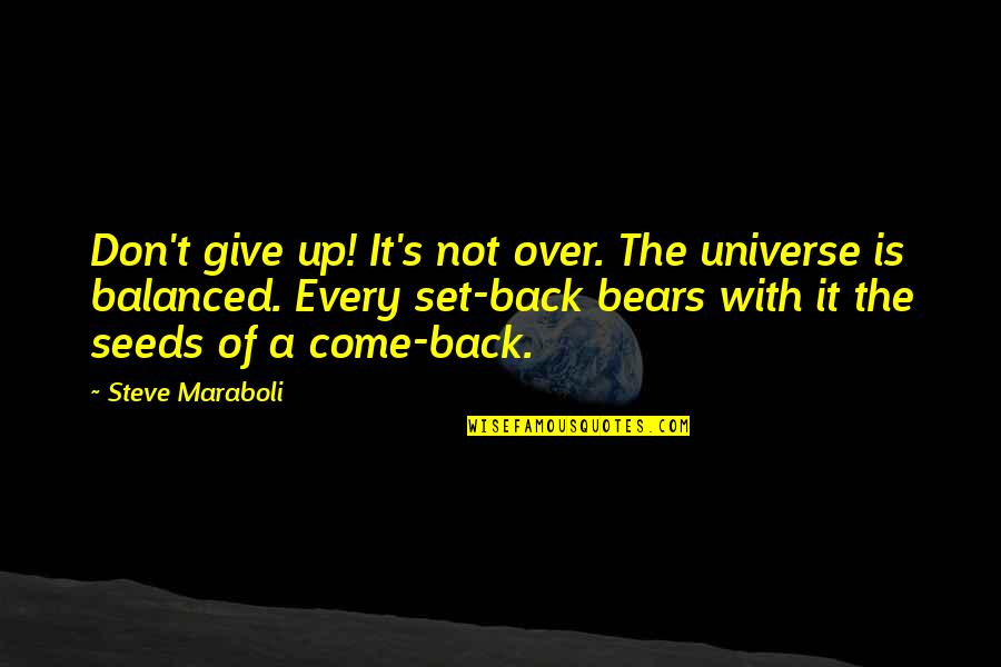 Come Back In Life Quotes By Steve Maraboli: Don't give up! It's not over. The universe