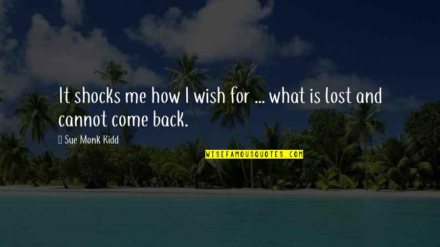 Come Back Into My Life Quotes By Sue Monk Kidd: It shocks me how I wish for ...