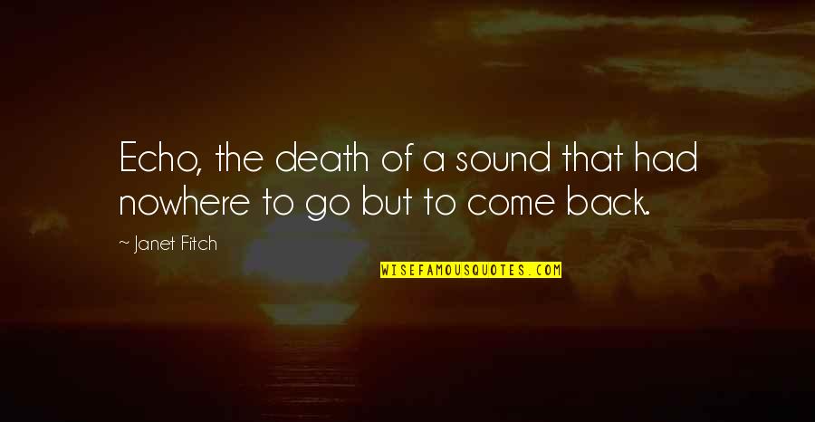 Come Back Of Quotes By Janet Fitch: Echo, the death of a sound that had