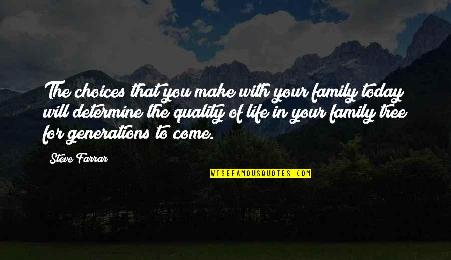 Come Into My Life Quotes By Steve Farrar: The choices that you make with your family