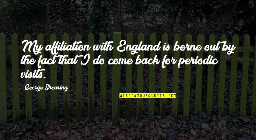 Come On England Quotes By George Shearing: My affiliation with England is borne out by