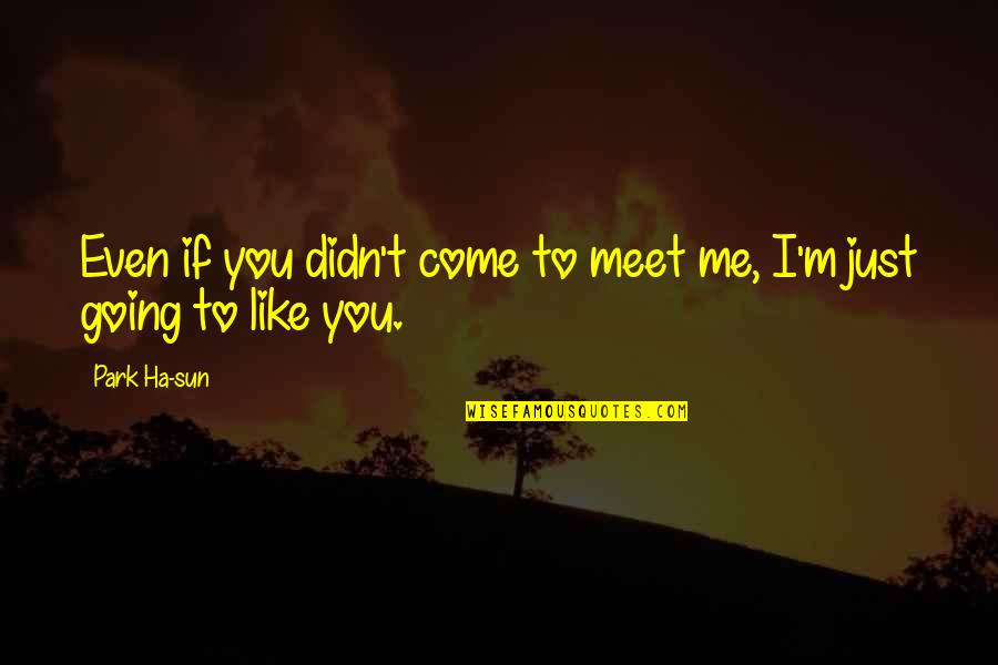 Come To Me Quotes By Park Ha-sun: Even if you didn't come to meet me,