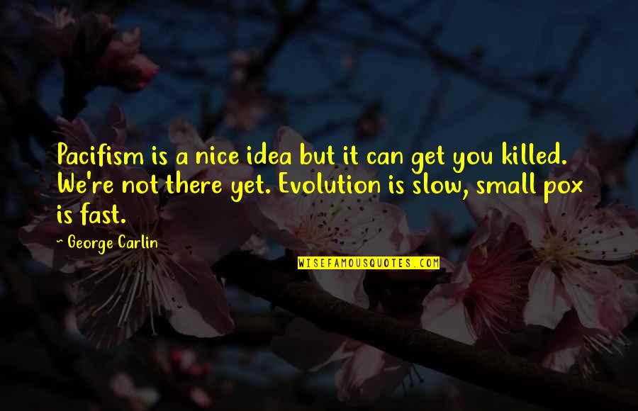 Comedian George Carlin Quotes By George Carlin: Pacifism is a nice idea but it can Comedian George Carlin Quotes By George Carlin: Pacifism is a nice idea but it can