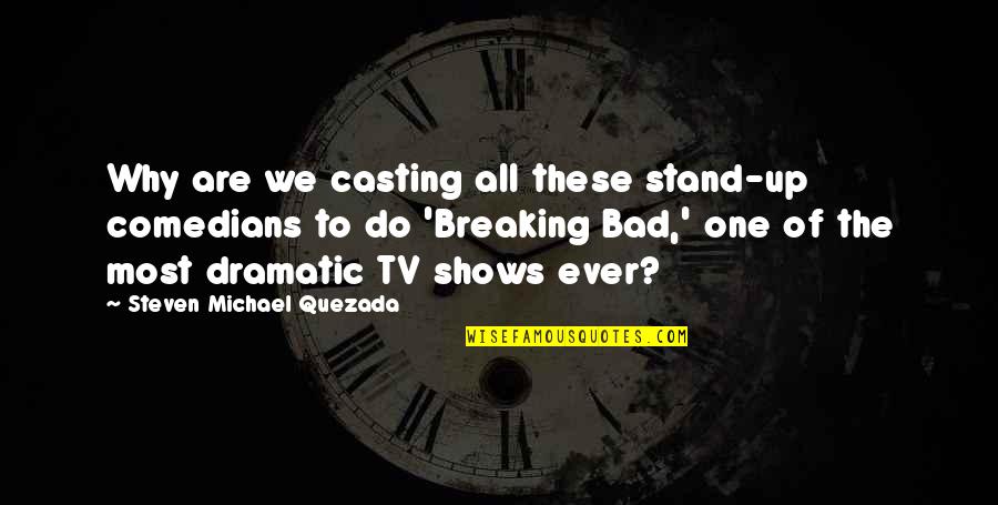 Comedians Quotes By Steven Michael Quezada: Why are we casting all these stand-up comedians