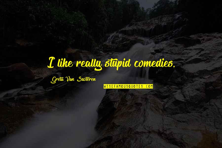 Comedies Quotes By Greta Van Susteren: I like really stupid comedies.