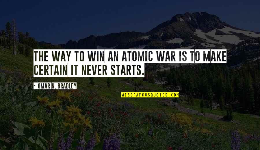 Comedy By Comedians Quotes By Omar N. Bradley: The way to win an atomic war is