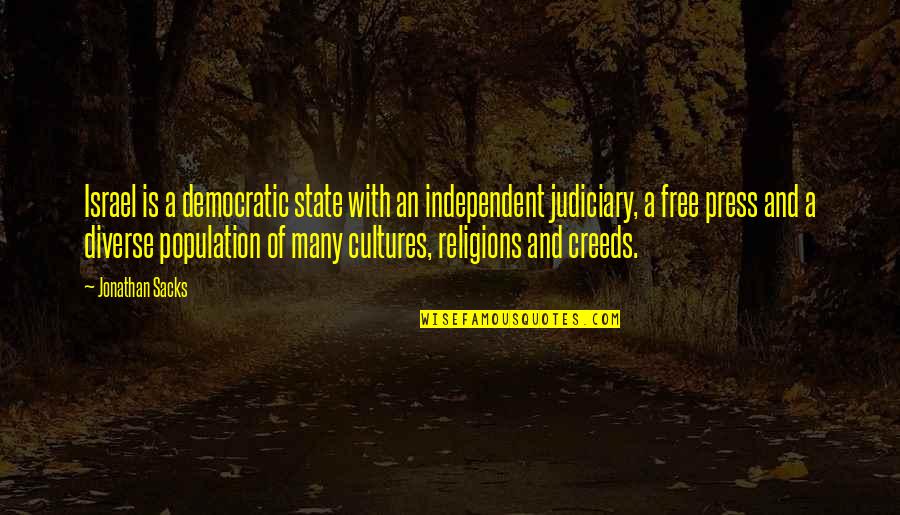 Comedy Central Stand Up Quotes By Jonathan Sacks: Israel is a democratic state with an independent Comedy Central Stand Up Quotes By Jonathan Sacks: Israel is a democratic state with an independent