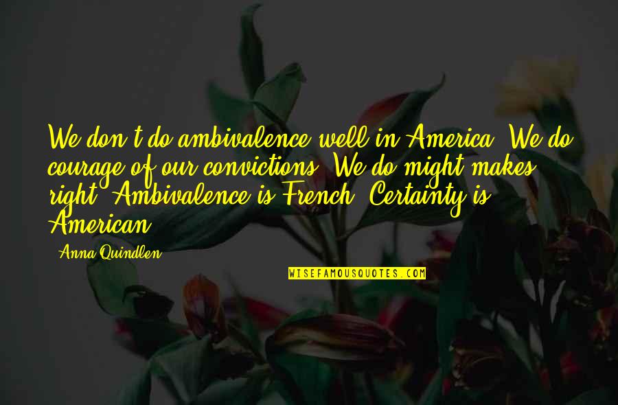 Comedy Of Manners Quotes By Anna Quindlen: We don't do ambivalence well in America. We