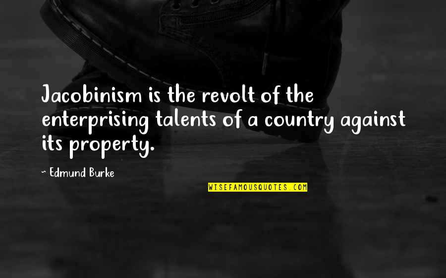 Comena Algerie Quotes By Edmund Burke: Jacobinism is the revolt of the enterprising talents