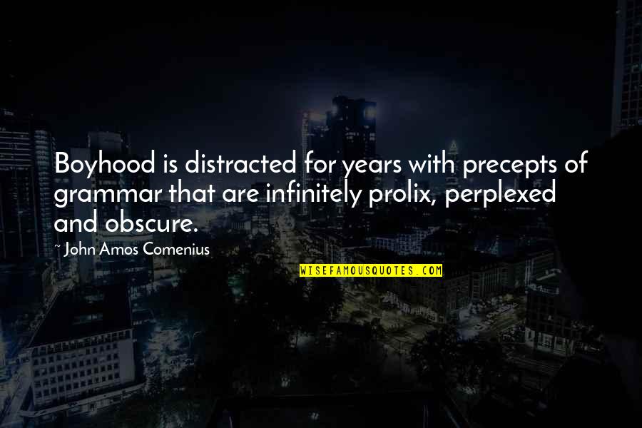 Comenius Quotes By John Amos Comenius: Boyhood is distracted for years with precepts of