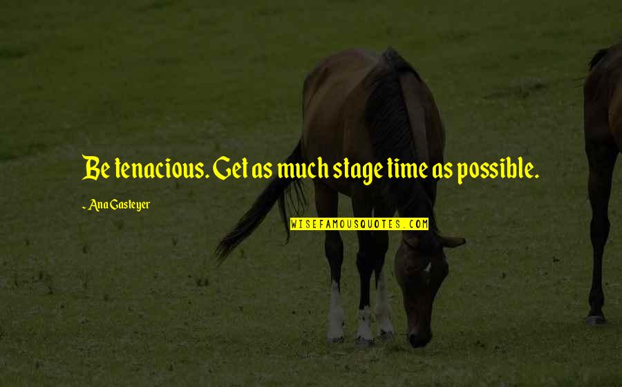Comfiest Sectional Sofas Quotes By Ana Gasteyer: Be tenacious. Get as much stage time as