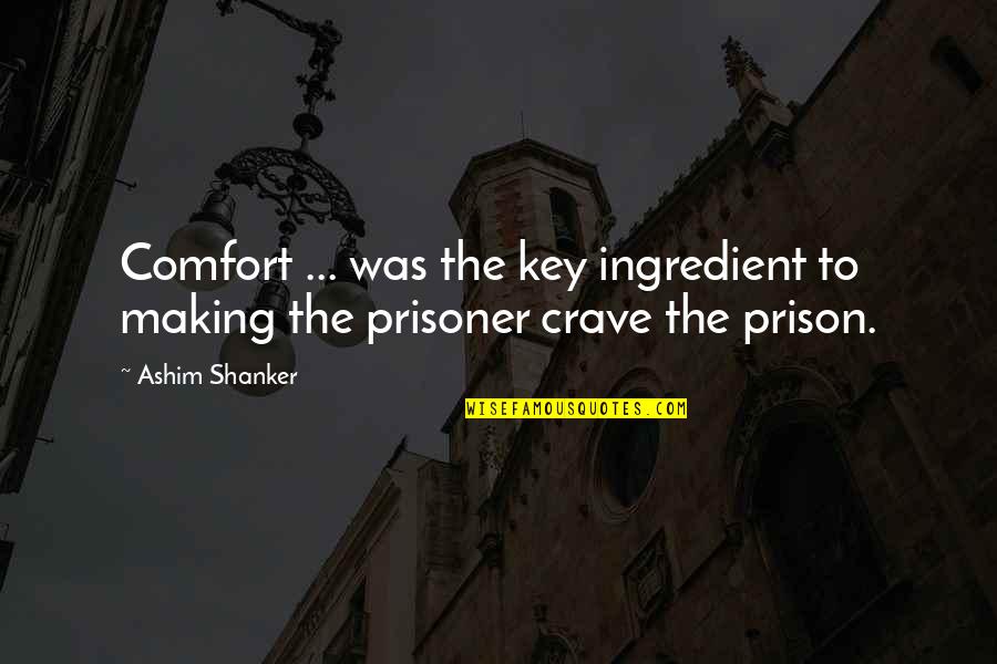 Comfort And Growth Quotes By Ashim Shanker: Comfort ... was the key ingredient to making