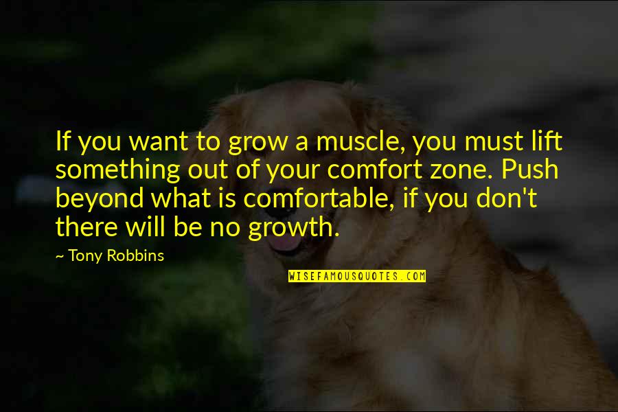 Comfort And Growth Quotes By Tony Robbins: If you want to grow a muscle, you