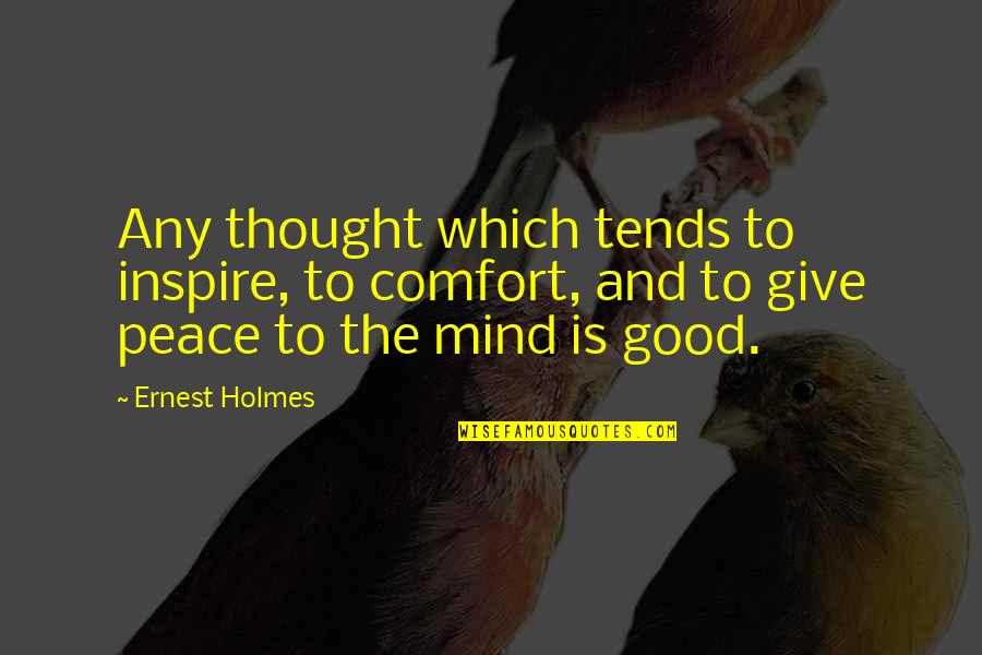 Comfort And Peace Quotes By Ernest Holmes: Any thought which tends to inspire, to comfort,