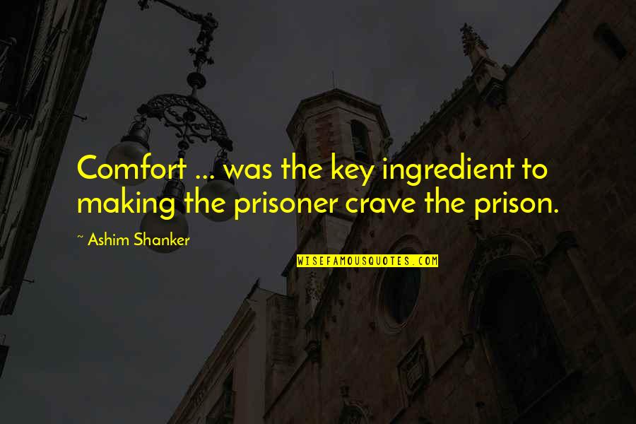 Comfort Is A Prison Quotes By Ashim Shanker: Comfort ... was the key ingredient to making