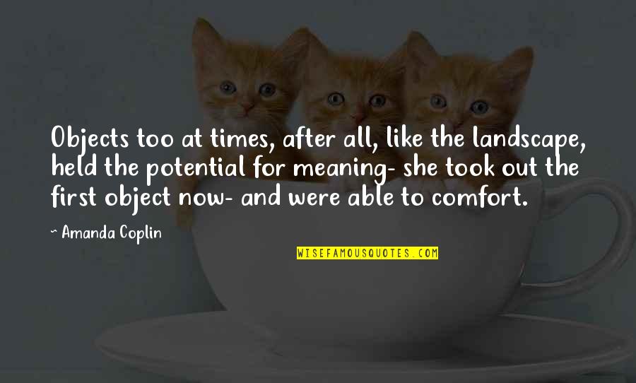 Comfort Objects Quotes By Amanda Coplin: Objects too at times, after all, like the