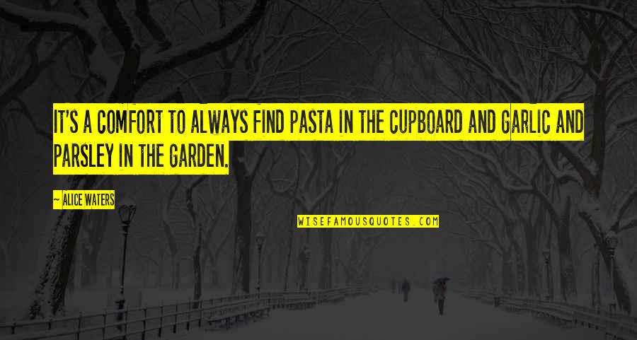 Comfort Quotes By Alice Waters: It's a comfort to always find pasta in