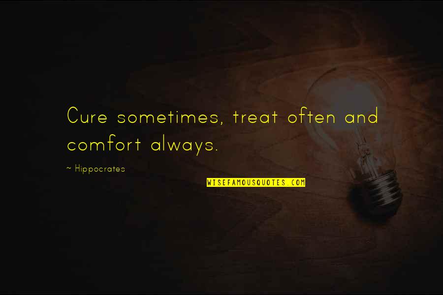 Comfort Quotes By Hippocrates: Cure sometimes, treat often and comfort always.