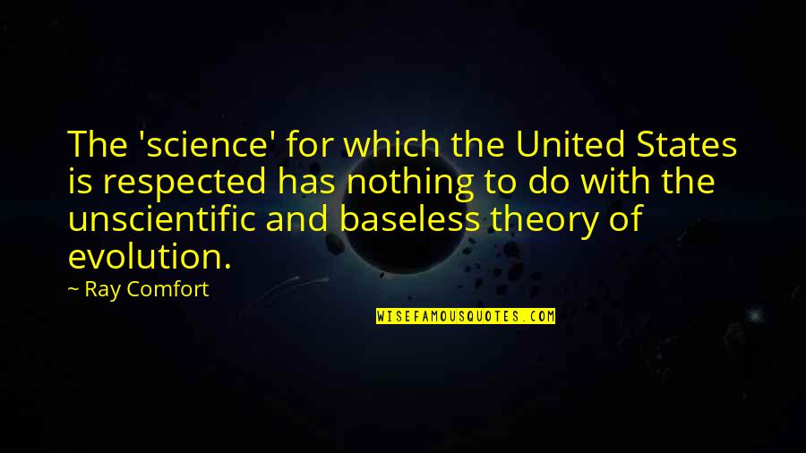 Comfort Quotes By Ray Comfort: The 'science' for which the United States is