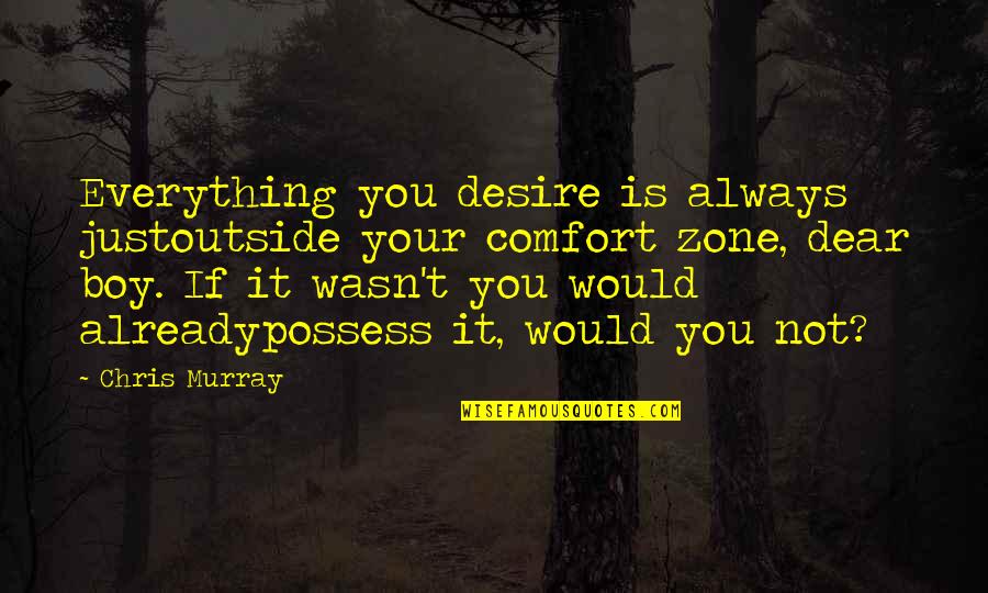 Comfort Zone And Success Quotes By Chris Murray: Everything you desire is always justoutside your comfort