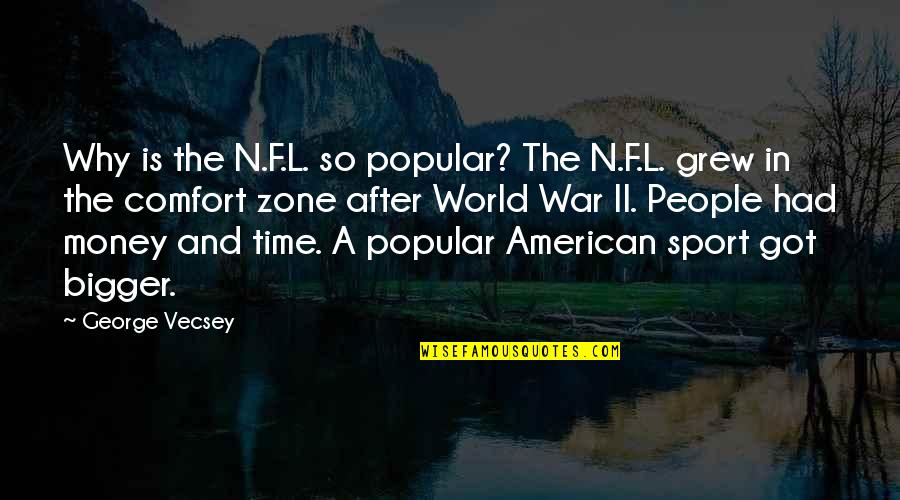 Comfort Zone Quotes By George Vecsey: Why is the N.F.L. so popular? The N.F.L.