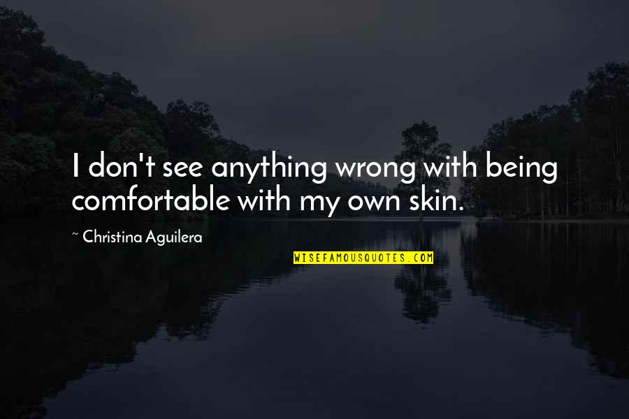 Comfortable In Your Own Skin Quotes By Christina Aguilera: I don't see anything wrong with being comfortable