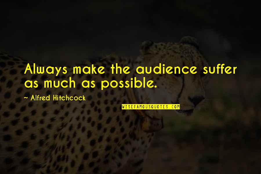 Comfortable Shoes Quotes By Alfred Hitchcock: Always make the audience suffer as much as