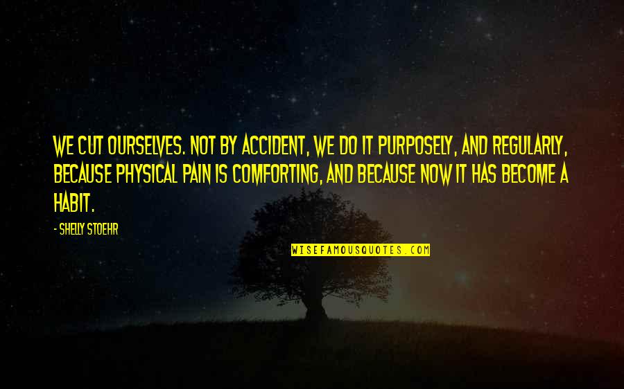 Comforting Quotes By Shelly Stoehr: We cut ourselves. Not by accident, we do