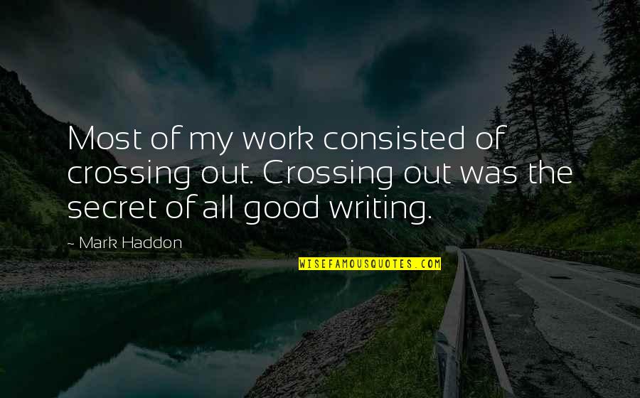 Comical English Quotes By Mark Haddon: Most of my work consisted of crossing out.
