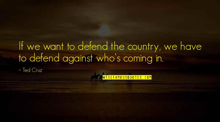 Coming As You Are Quotes By Ted Cruz: If we want to defend the country, we