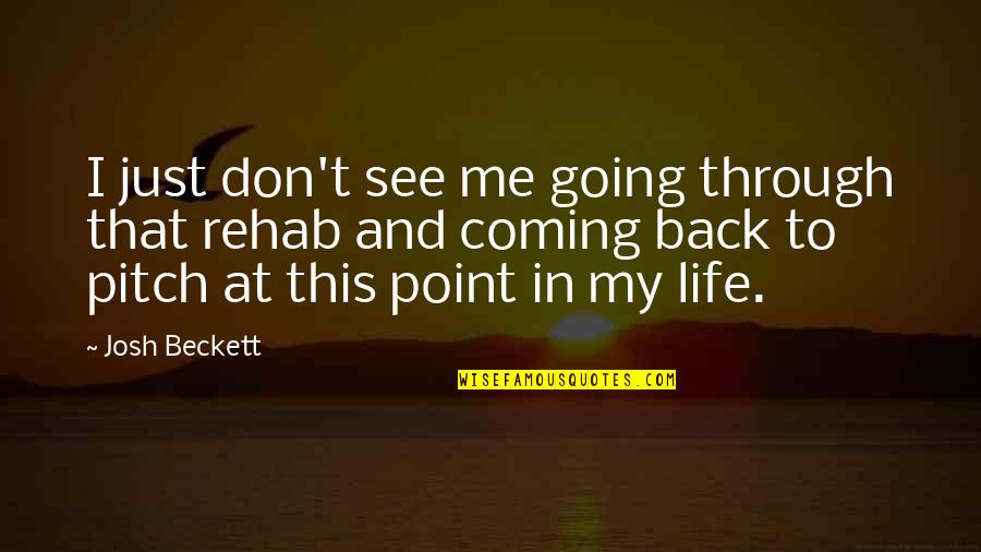 Coming Back Into Life Quotes By Josh Beckett: I just don't see me going through that