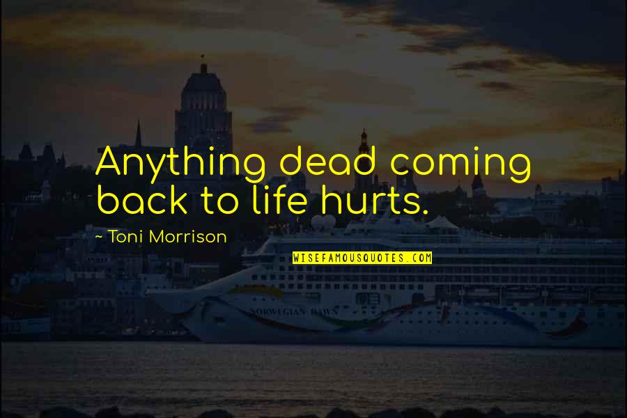Coming Back Into Life Quotes By Toni Morrison: Anything dead coming back to life hurts.